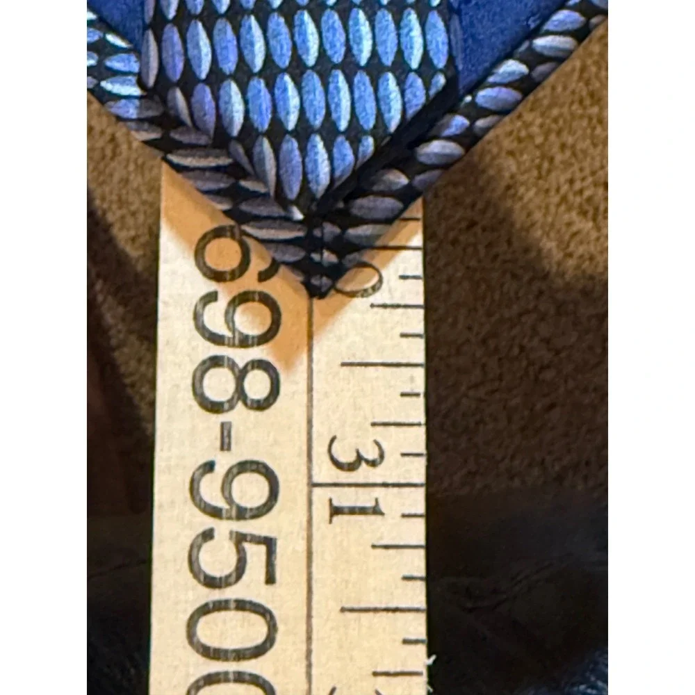 Cocktail Colors Mens Silk Necktie Blue Grey Geometric Oval Pattern Hand Made